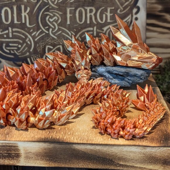 Crystal Dragon Flexible Articulated Fidget Toy 3D Printed - Picture 8 of 13